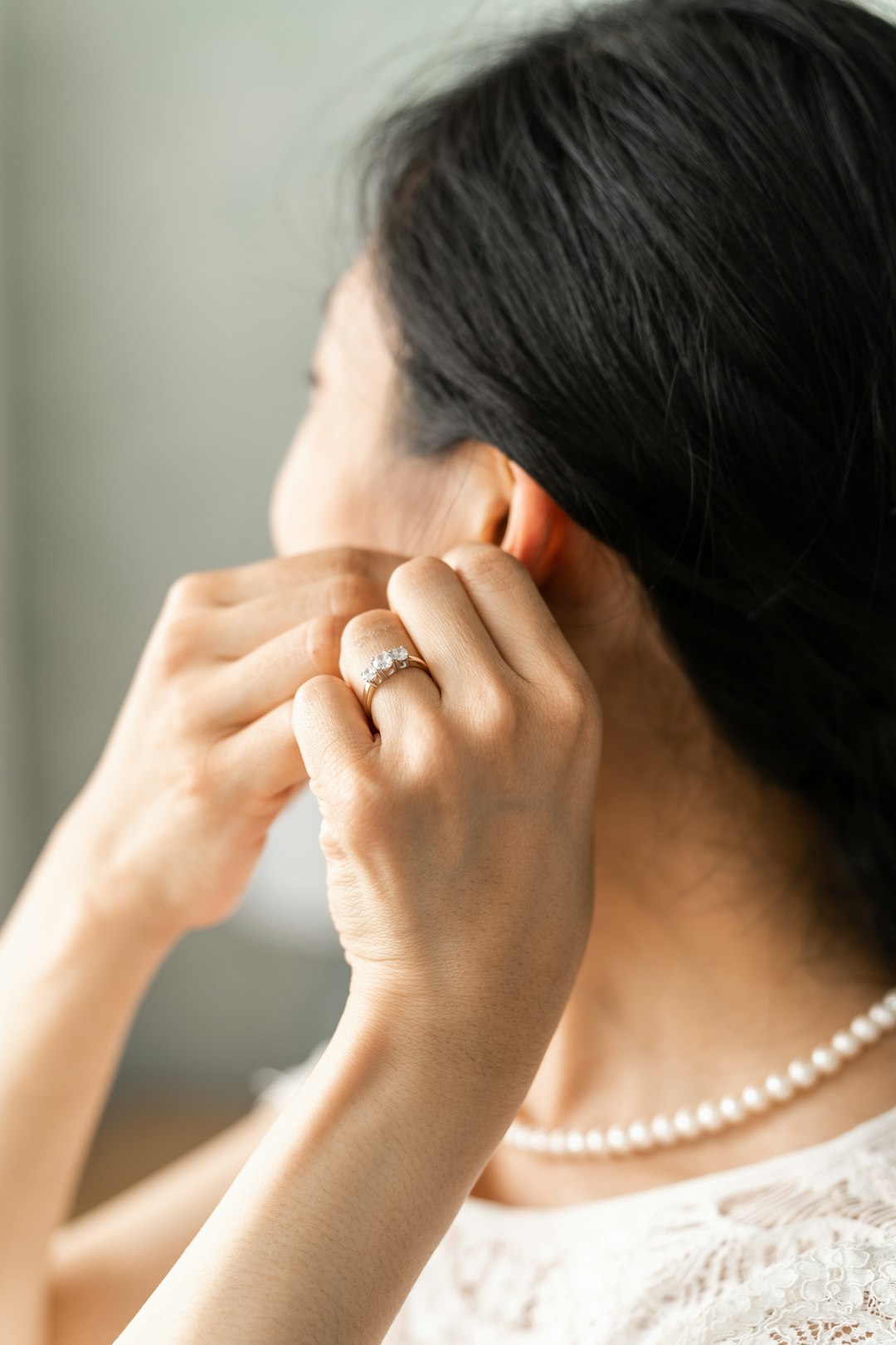 Bride getting makeup applied